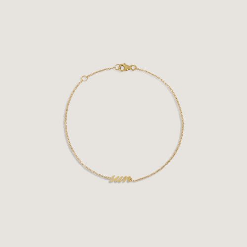 Kinn 14k gold dear kaia III english nameplate bracelet 1