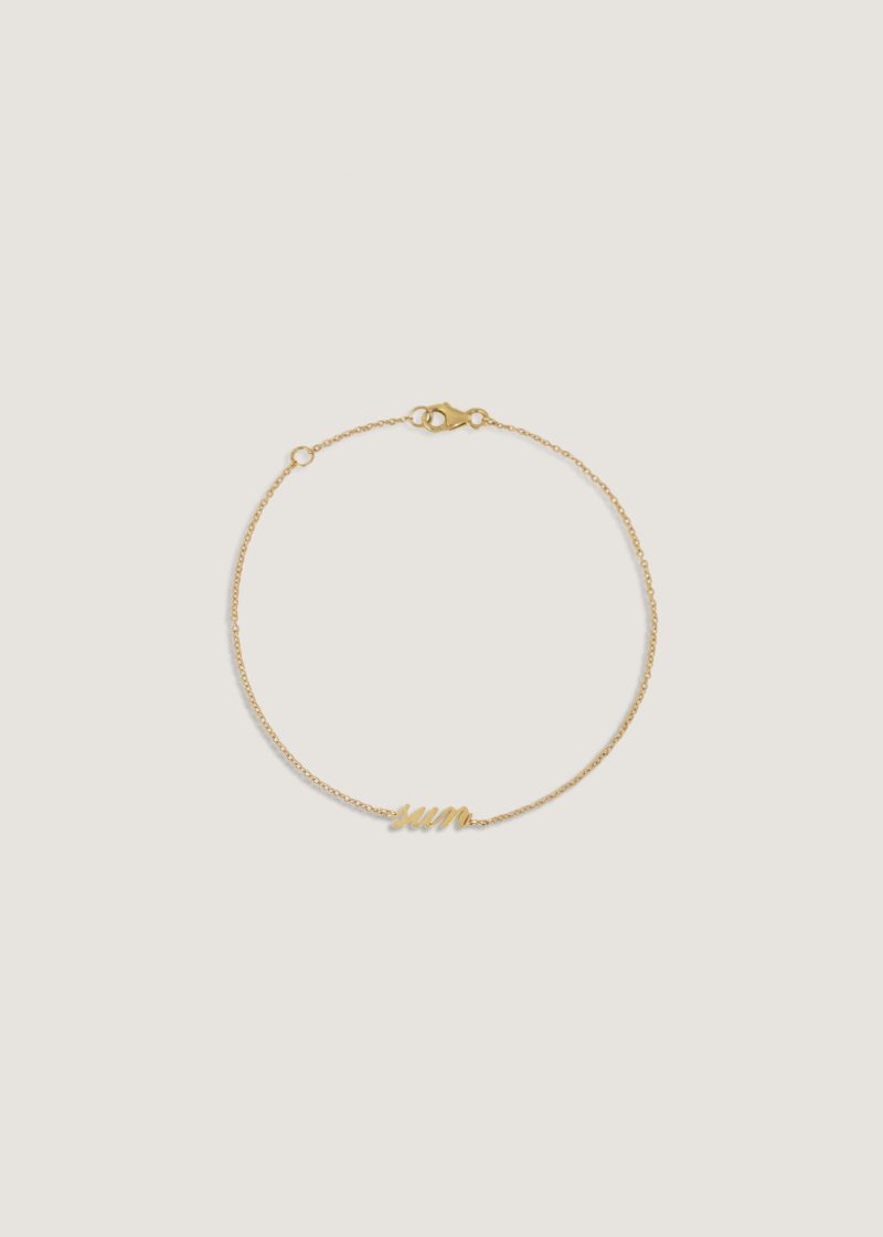 Kinn 14k gold dear kaia III english nameplate bracelet 1