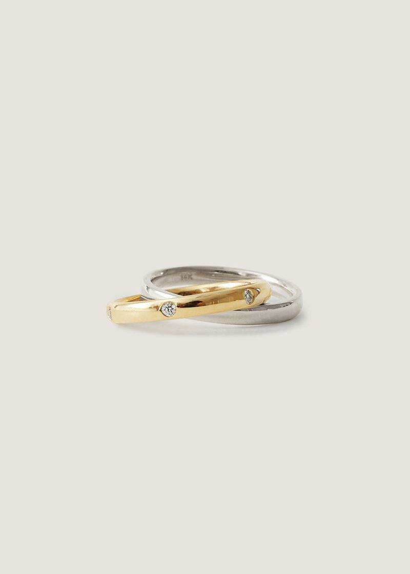 L amour Overlapping Ring Gold Silver 25