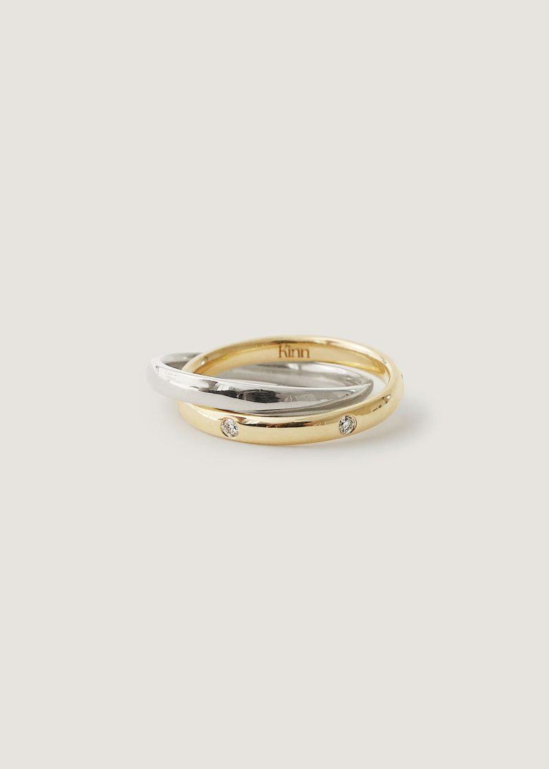 L amour Overlapping Ring Gold Silver 27