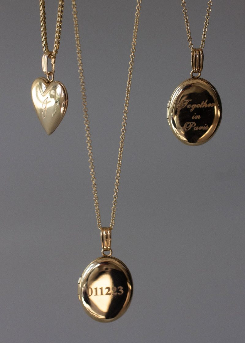 kinn 14k gold fine Maison engraved lockets