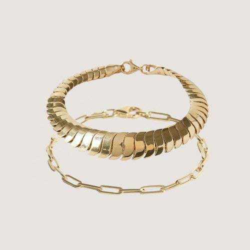 alt="Cobra II & Petite Link Chain Bracelet Stack"