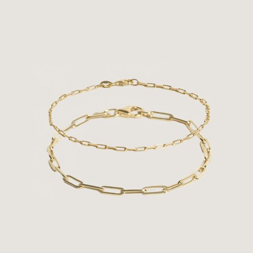 alt="Micro Link & Petite Link Chain Bracelet Stack"