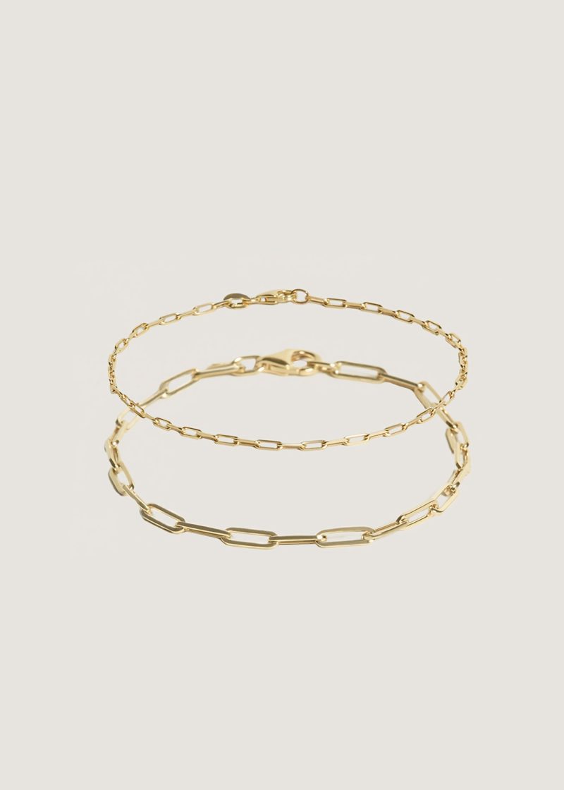 alt="Micro Link & Petite Link Chain Bracelet Stack"