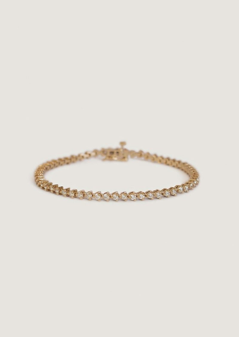 alt="Petite Rachel Three Prong Diamond Tennis Bracelet"