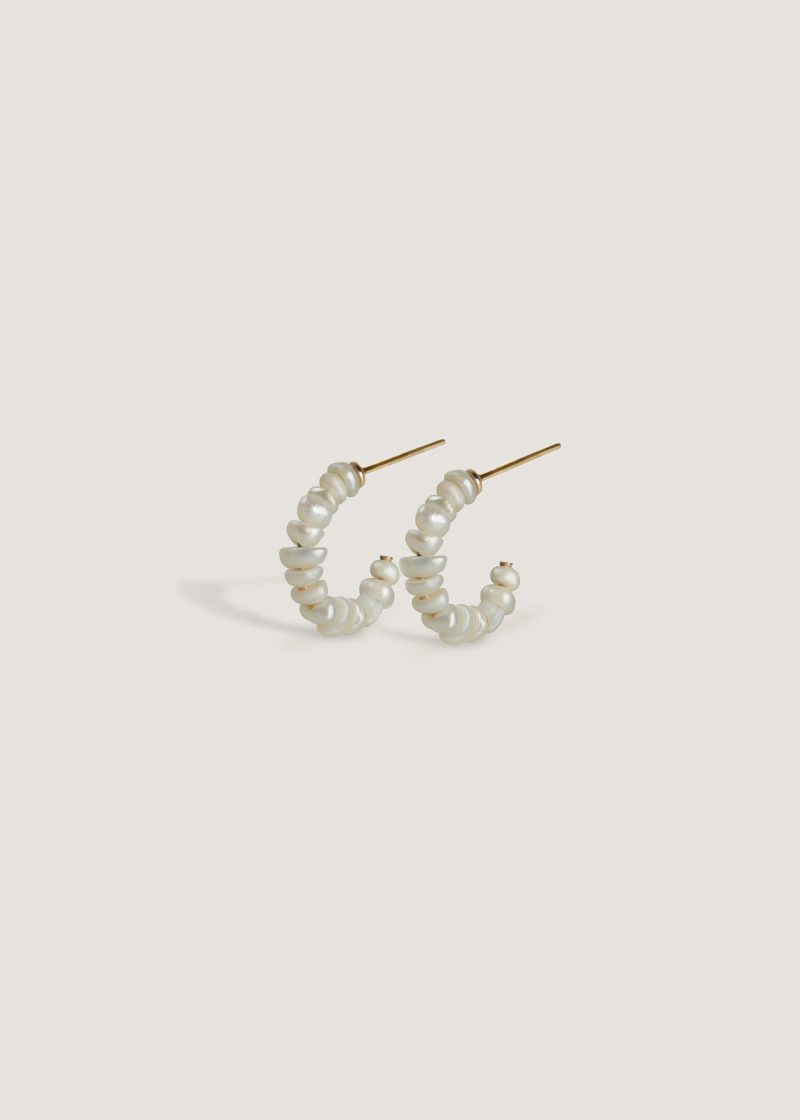 kinn 14k gold fine jewelry biwa pearl hoops