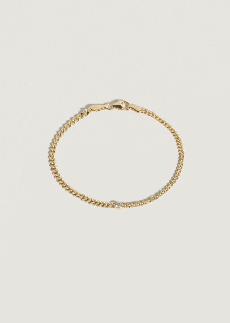 kinn 14k gold fine jewelry bracelet capri curb diamond