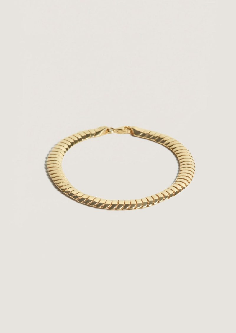 kinn 14k gold fine jewelry bracelet cobra chain I 01