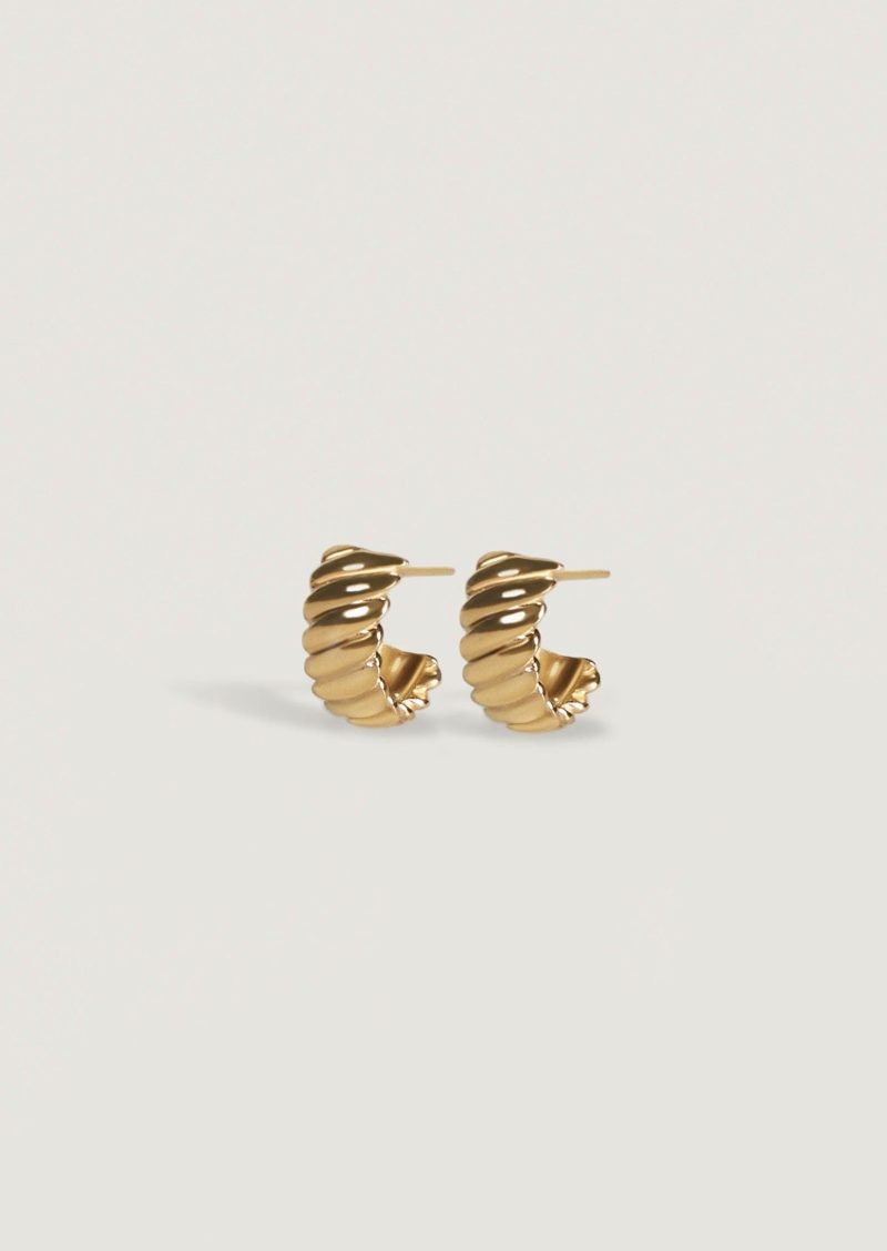 kinn 14k gold fine jewelry claudine twist hoop earrings