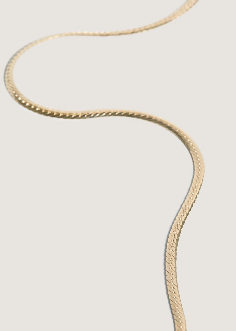 kinn 14k gold fine jewelry kennedy herringbone chain necklace 3