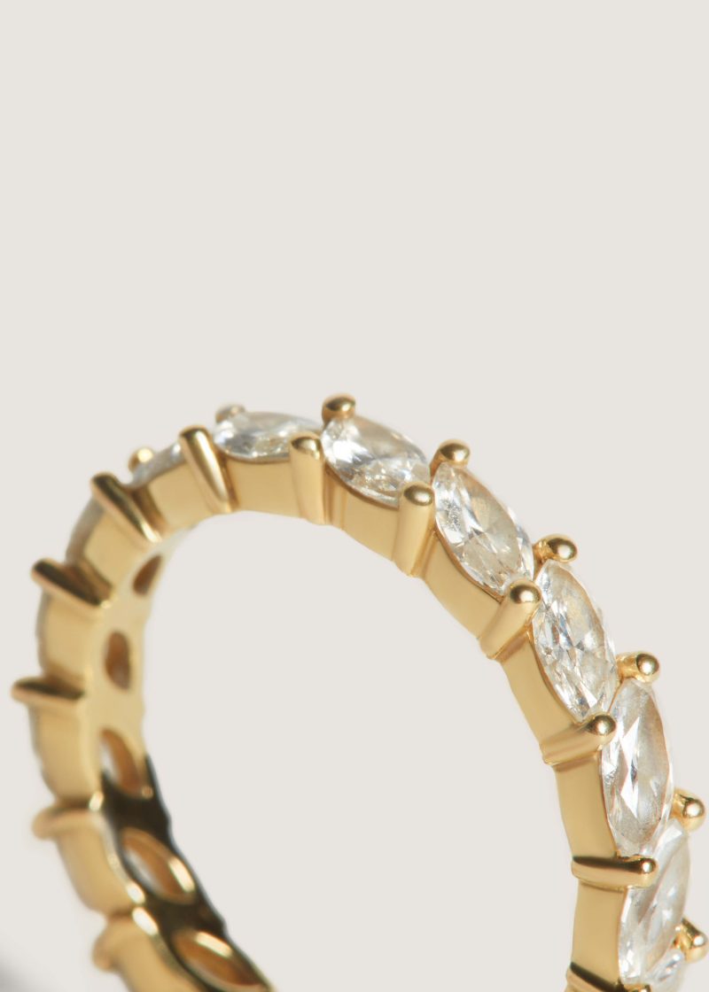 kinn 14k gold fine jewelry marquise eternity band ring 3