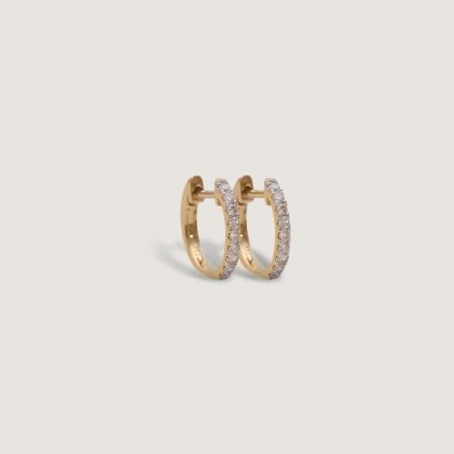 alt="Pavé Hoop Huggie Earrings"