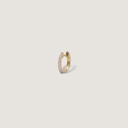 kinn 14k gold fine jewelry pave hoop huggie ii single