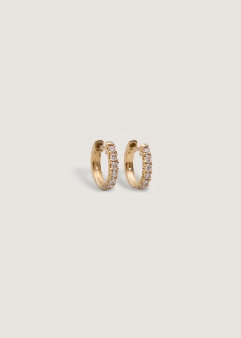 alt="Pavé Hoop Huggie Earrings II"