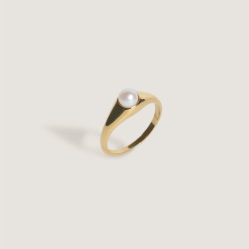 kinn 14k gold fine jewelry pearl signet ring 2