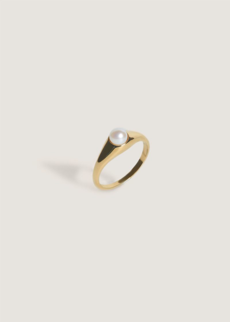 kinn 14k gold fine jewelry pearl signet ring 2