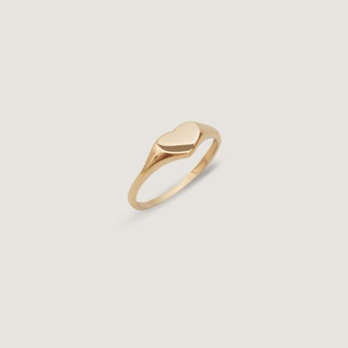 kinn 14k gold fine jewelry petite heart signet ring 1