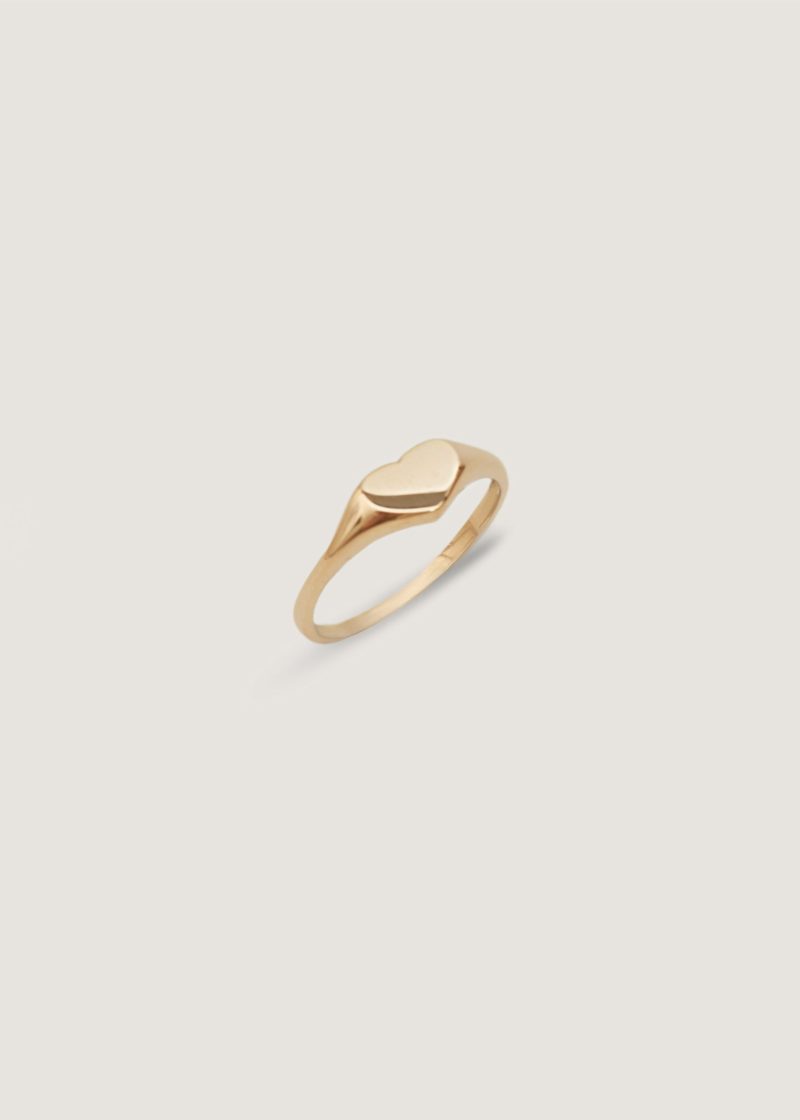 kinn 14k gold fine jewelry petite heart signet ring 1