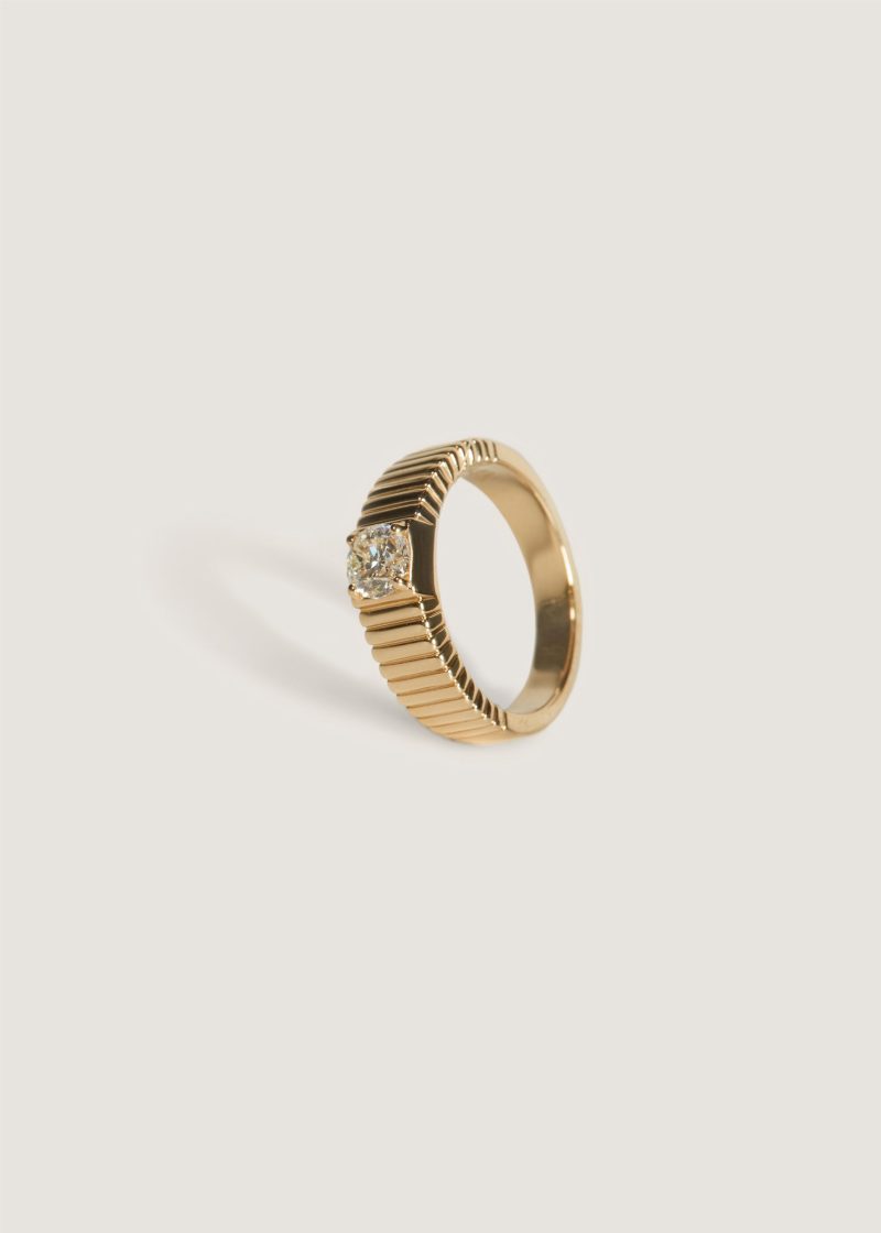 kinn 14k gold fine jewelry solis ribbed ring 4