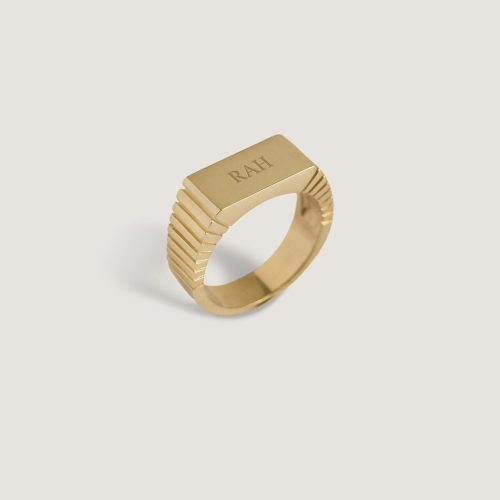 kinn 14k gold fine jewelry vivian ribbed signet ring