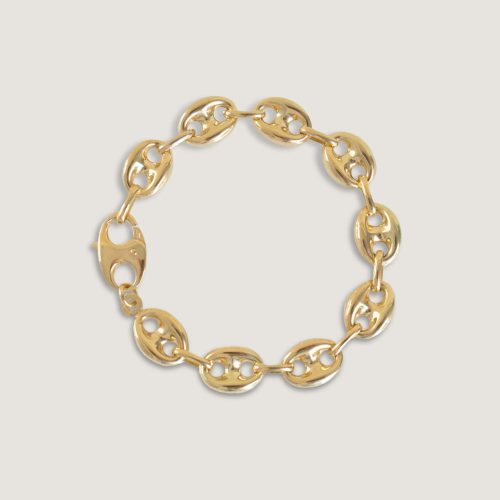 alt="Puffed Mariner Chain Bracelet 14k YG"