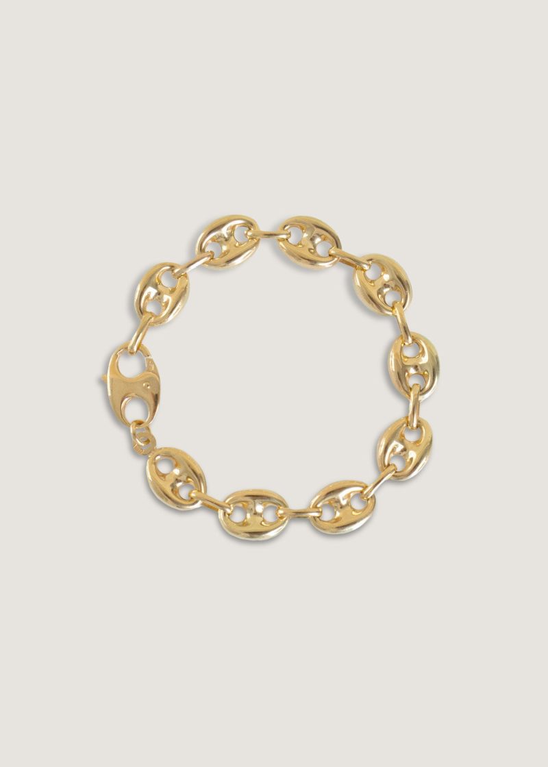 alt="Puffed Mariner Chain Bracelet 14k YG"